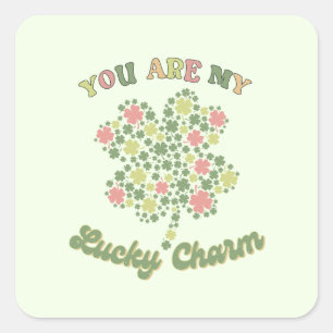 Du bist mein glücklicher Charm Quadratischer Aufkleber