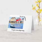 Du bist mein Herz. . . Blue Rocks Fishing Shakes Karte (Gelbe Blume)