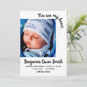 Du bist mein Herz. . . Geburtsankündigung Einladung (Stehend Vorderseite)