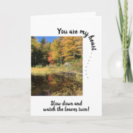 Du bist mein Herz ~ Gelbe Fall Tree Reflections Karte