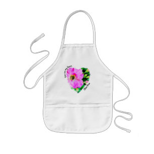 Du bist mein Herz. . .Lila rosa Sommer-Rose Kinderschürze