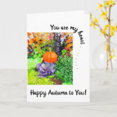 Du bist mein Herz. Pumpkin, Cabbage und Autumn Glo Karte (Gelbe Blume)