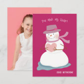 Du bist mein Herz Schneemann Klassenzimmer Valenti Einladung (Vorne/Hinten)