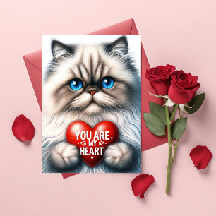 Du bist mein Herz Valentinsgedicht Perserkatze  Feiertagskarte