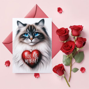 Du bist mein Herz Valentinstag-Gedicht Maine Coon  Feiertagskarte
