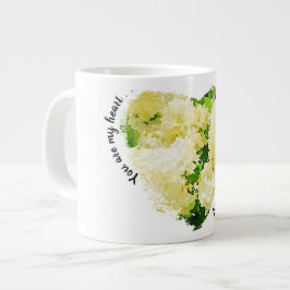 Du bist mein Herz. . . White Annabelle Hydrangeas Jumbo-Tasse