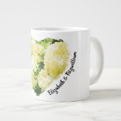 Du bist mein Herz. . . White Annabelle Hydrangeas Jumbo-Tasse (Vorderseite Rechts)