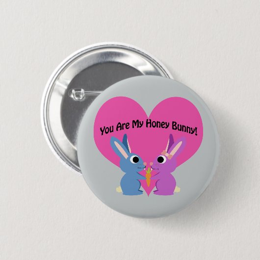 Du bist mein Honey Bunny! Button (Vorne & Hinten)