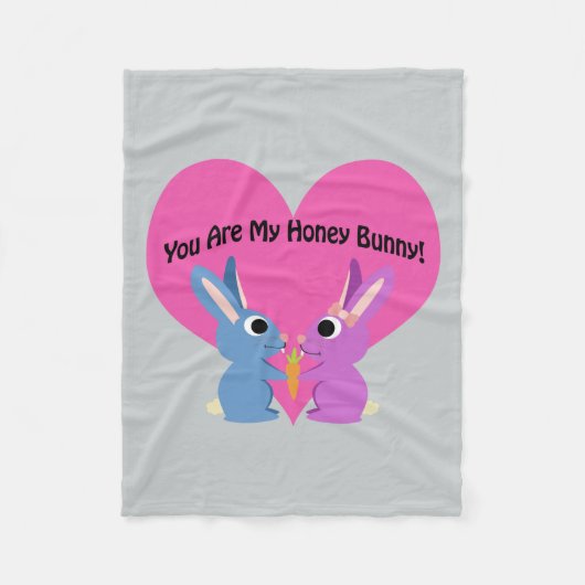 Du bist mein Honey Bunny! Fleecedecke (Vorderseite)