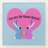 Du bist mein Honey Bunny! Glasuntersetzer (Vorderseite)