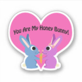 Du bist mein Honig Bunny Aufkleber (Vorderseite)