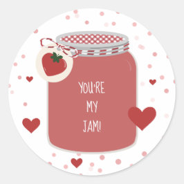 Du bist mein Jam Jar Kids-Klassenzimmer Valentine Runder Aufkleber