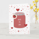 Du bist mein Jam Strawberry Hearts Valentine Karte (Gelbe Blume)
