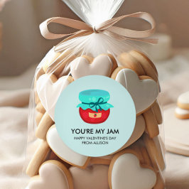 Du bist mein Jam Valentine, der Kindergarten Runder Aufkleber