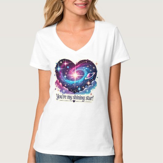 Du bist mein leuchtendes Star Cosmic Heart Design T-Shirt (Vorderseite)