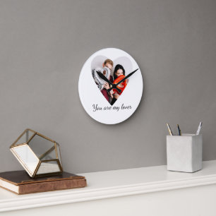 Du bist mein Liebhaber – Romantisches Herzdesign Runde Wanduhr