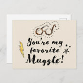 Du bist mein Lieblings-Muggle™ Postkarte (Vorne/Hinten)