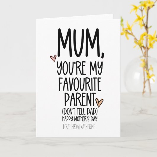 Du bist mein Lieblings-Muttermüttertag Karte (Gelbe Blume)