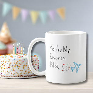 Du bist mein Lieblings-Pilot-Flugzeug-Herz-Reise  Kaffeetasse