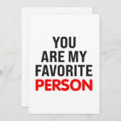 Du bist mein Lieblingsmensch Feiertagskarte (Vorne/Hinten)