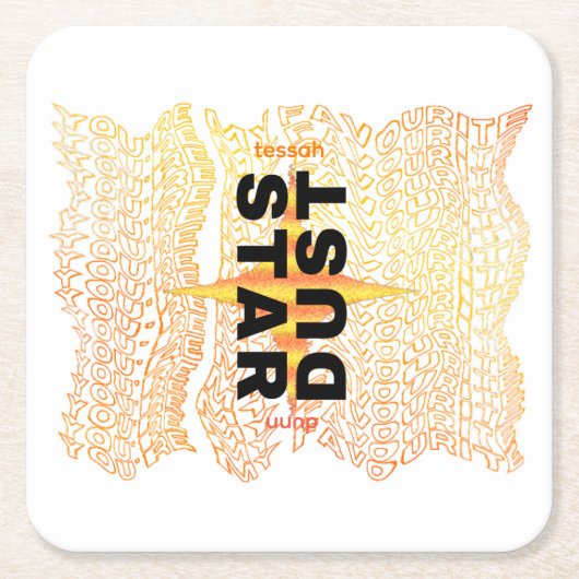 "DU BIST MEIN LIEBLINGSSTARDUST"-Untersetzer Rechteckiger Pappuntersetzer (Vorderseite)