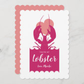 Du bist mein Lobster Valentinrosa Einladung (Vorne/Hinten)