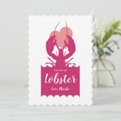 Du bist mein Lobster Valentinrosa Einladung (Stehend Vorderseite)
