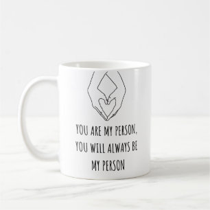 Du bist mein Mensch Jahrestag Geschenk Kaffeetasse