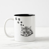 Du bist mein Meow, ein Geschenk für Katzenliebhabe Zweifarbige Tasse (Links)