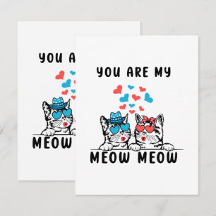 Du bist mein Meow Meow Paarkatze Valentinstag Mitteilungskarte
