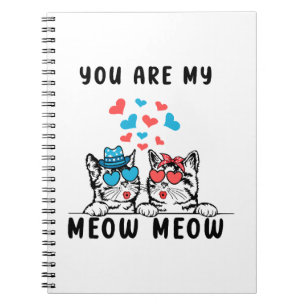 Du bist mein Meow Meow Pärchen Katze Valentinstag Notizblock