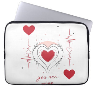 Du bist mein minimalistisches Herzlinienkunstwerk Laptopschutzhülle