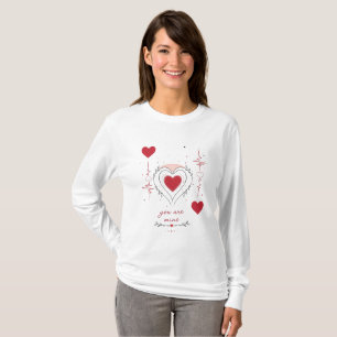 Du bist mein minimalistisches Herzlinienkunstwerk T-Shirt