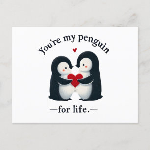 Du bist mein Pinguin für ein lebenslanges Paar Postkarte