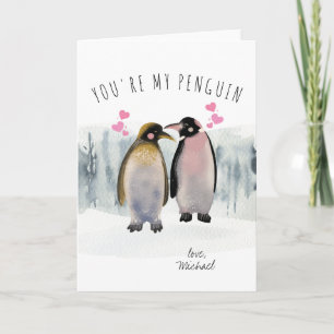Du bist mein Pinguin Romantik Feiertagskarte