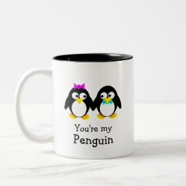 Du bist mein Pinguin Zweifarbige Tasse
