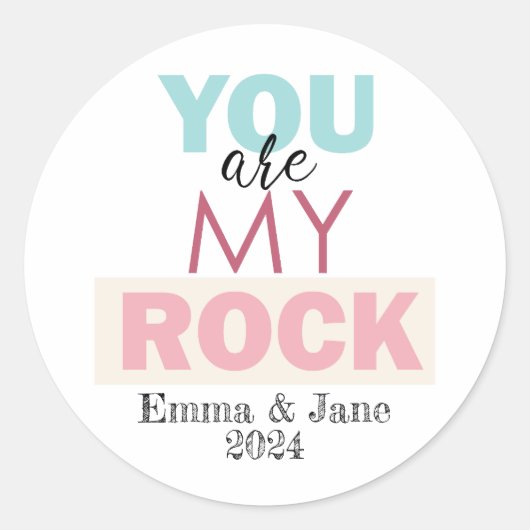Du bist mein Rock Runder Aufkleber (Vorderseite)