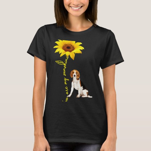 Du bist mein Sonnenblumen-Beagle T-Shirt (Vorderseite)