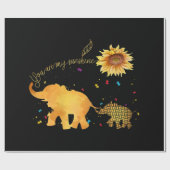 Du bist mein Sonnenblumen-Elefantenautismus Geschenkpapier (Flach)