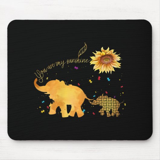 Du bist mein Sonnenblumen-Elefantenautismus Mousepad (Vorne)