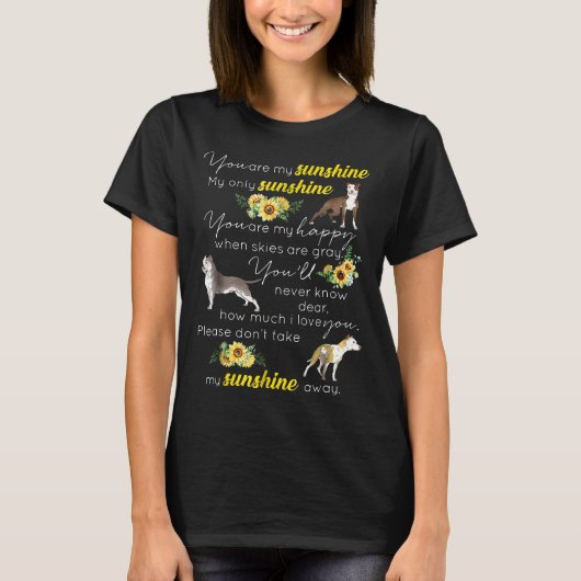 Du bist mein Sonnenblumen-Pitbull-Shirt T-Shirt (Vorderseite)