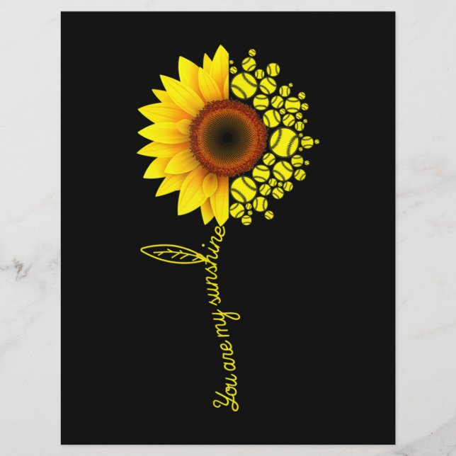 Du bist mein Sonnenblumen-Softball Briefbogen (Vorderseite)