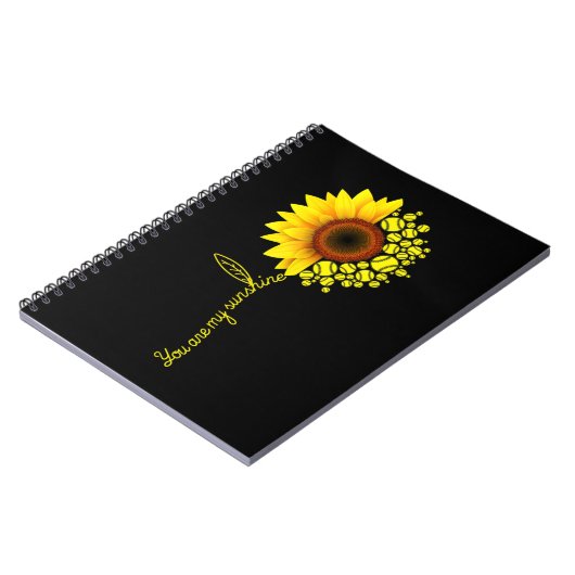 Du bist mein Sonnenblumen-Softball Notizblock (Linke Seite)
