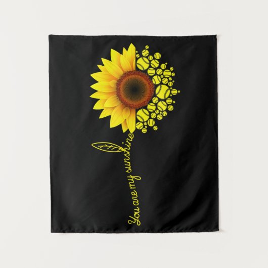 Du bist mein Sonnenblumen-Softball Wandteppich (Vorderseite)