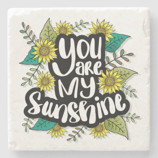 Du bist mein Sonnenblumengestein-Untersetzer Steinuntersetzer (Vorderseite)