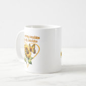 Du bist mein Sonnenblumenherz Personalisiert Kaffeetasse (Vorderseite Links)