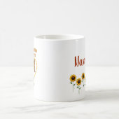 Du bist mein Sonnenblumenherz Personalisiert Kaffeetasse (Mittel)