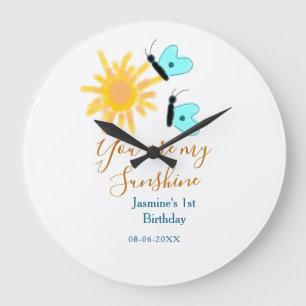 Du bist mein sonnengelber, orangefarbener Sonnenbl Große Wanduhr