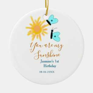Du bist mein sonnengelber, orangefarbener Sonnenbl Keramik Ornament