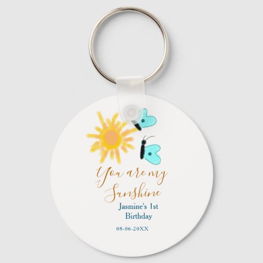 Du bist mein sonnengelber, orangefarbener Sonnenbl Schlüsselanhänger (Vorderseite)